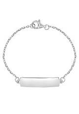 handsome silver classic plain tag id baby bracelets